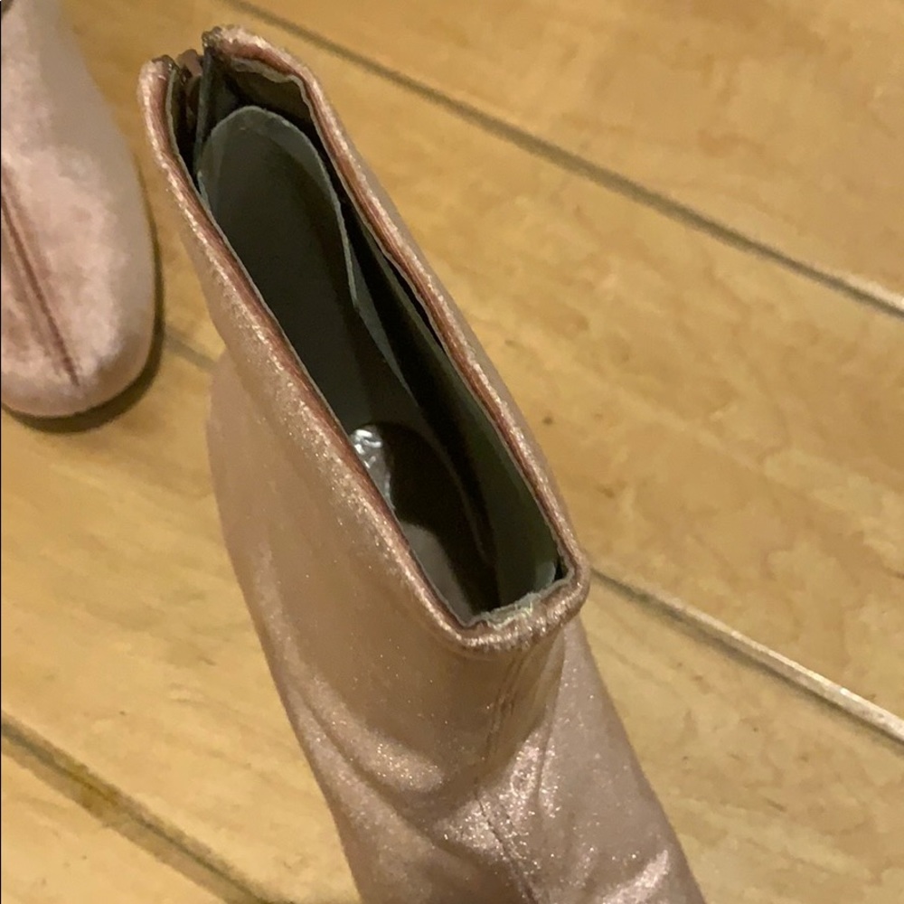 New Free People Cecile Velvet Ankle Boots Pink - Picture 6 of 16